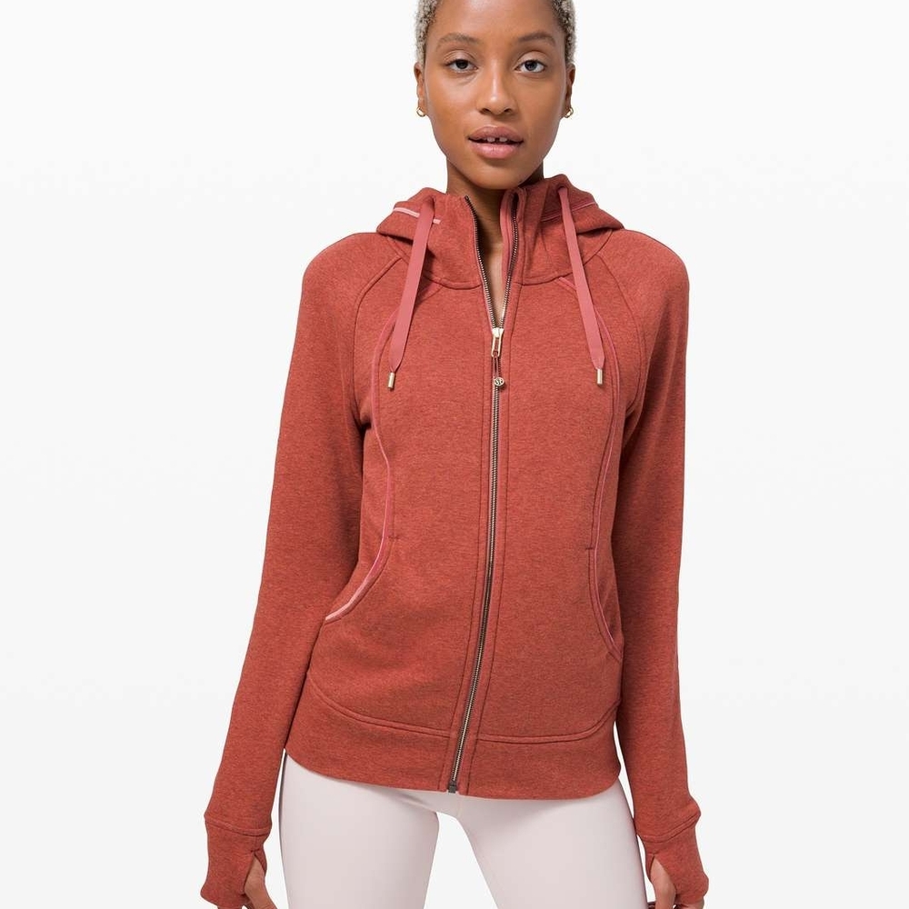 Lululemon Plush Scuba Hoodie Velour Heathered Cranberry Size 12 Lmtd Edition.